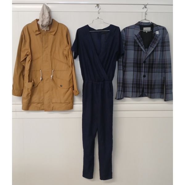 LOT OF 4 - WOMEN'S JUMPSUIT, JACKETS & HAT - MFG LIFETIME, WESC & MINIMUM