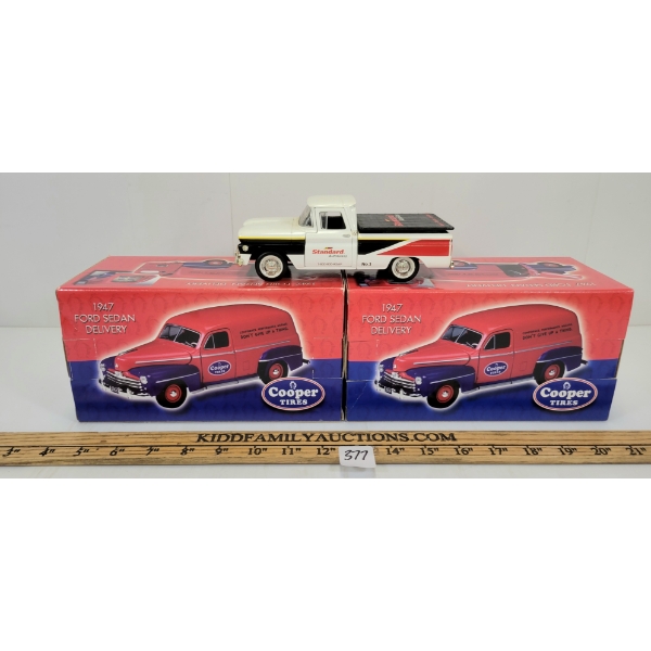 LOT OF 3 - LIBERTY CLASSICS & SPECAST COOPER TIRES & STANDARD AUTO GLASS DIECAST COIN BANKS