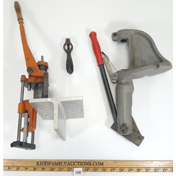 LOT OF 3 - LYMAN SPARTAN SINGLE STAGE & UNKNOWN RELOADING PRESSES, ETC