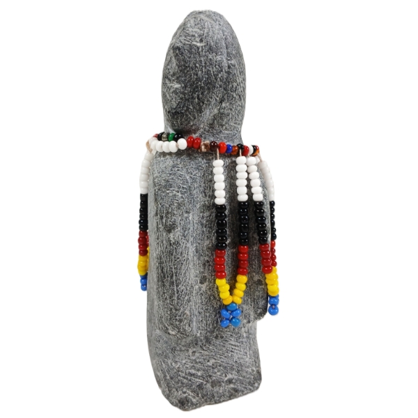 "WOMAN IN BEADED CAPE" BY ALICE AKAMAK (PRS CDN ARTIST) - STONE & BEADS