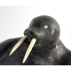 Image 3 : WALRUS BY L. AALLAK(?) - STONE W/ IVORY TUSKS