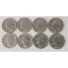 Image 2 : LOT OF 8 - 1965-1974 US 25 CENT COINS