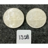 Image 1 : LOT OF 2 - 1963 CDN SILVER DOLLARS - VOYAGEUR 