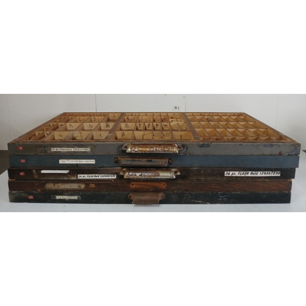 LOT OF 5 - TYPESET DRAWERS