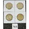 Image 1 : LOT OF 4 - 1957 CDN SILVER 50 CENT COINS