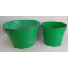 Image 2 : LOT OF 2 - METAL PLANTER PAILS