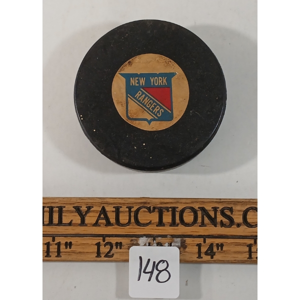 1969-1977 NEW YORK RANGERS CONVERSE ART ROSS HOCKEY GAME PUCK