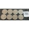 Image 2 : LOT OF 8 - 1968 CDN 25 CENT COINS