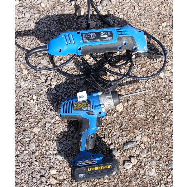 LOT OF 2 - MASTERCRAFT CORDED OSCILLATING MULTI-TOOL & CORDLESS IMPACT DRIVER
