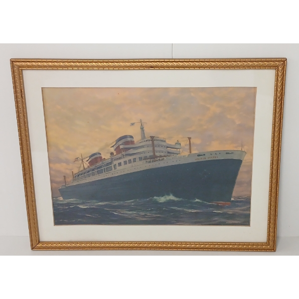 S.S. U.S BY ANTON OTTO FISCHER (1882-1962) - FRAMED PRINT
