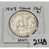 Image 1 : 1949 NEWFOUNDLAND SILVER DOLLAR COIN