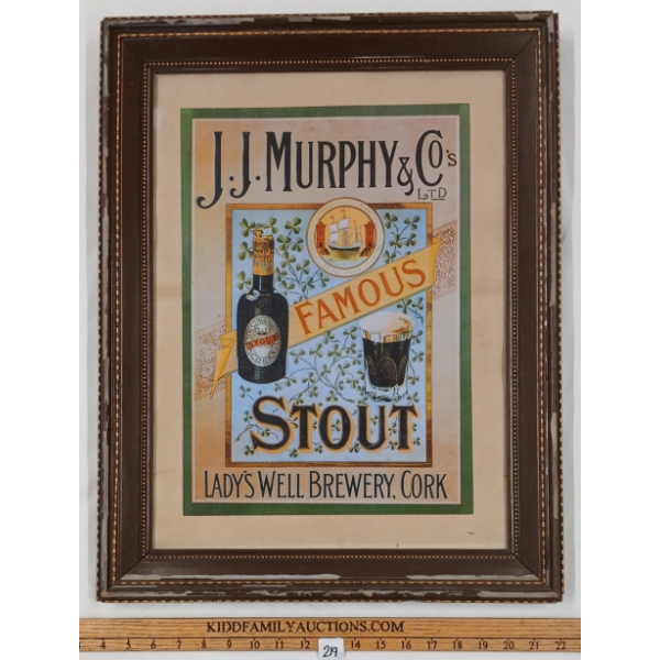 J.J. MURPHY & CO. LADY'S WELL BREWERY FAMOUS STOUT FRAMED SIGN