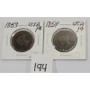 LOT OF 2 - 1853 & 1894 U.S. LARGE PENNIES