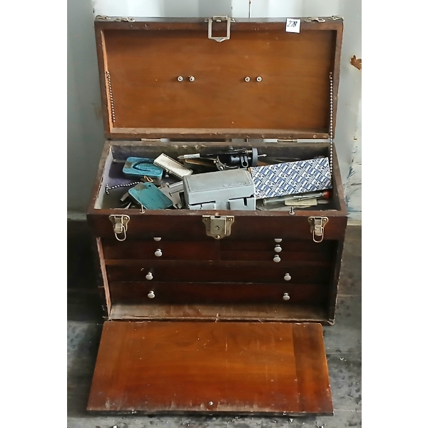 VINTAGE MACHINIST CHEST  W/ CONTENTS