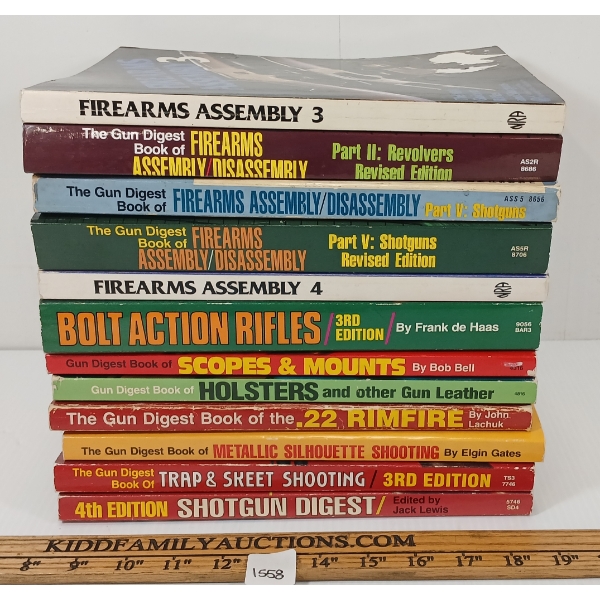 LOT OF 12 - FIREARM PUBLICATIONS - INCL "BOLT ACTION RIFLES 3RD ED" "FIREARMS ASSEMBLY" ETC