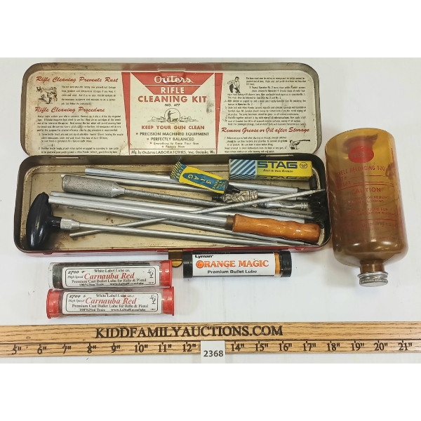 LOT OF 5 - OUTERS GUNSLICK RIFLE KIT, CARNAUBA RED BULLET LUBE, ETC