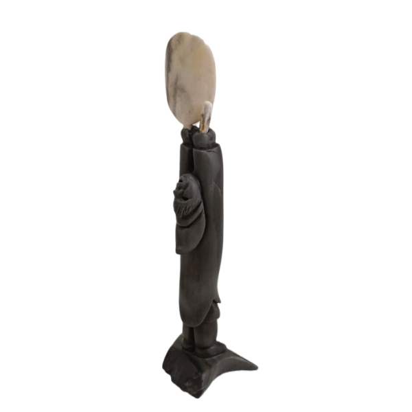"DRUM DANCER" BY SILAS KAYAKJUAK(1956 - 2024) - STONE & BONE