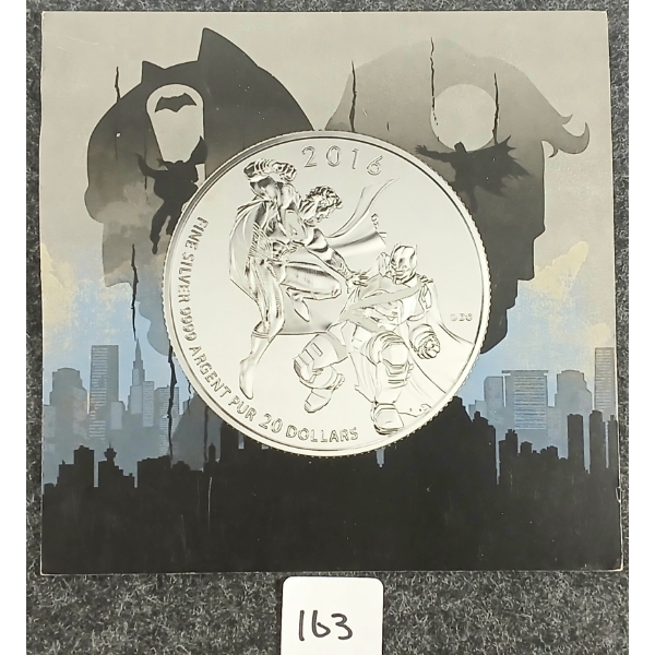 2016 RCM FINE SILVER $20 COIN - BATMAN VS SUPERMAN