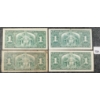Image 2 : LOT OF 4 - 1937 CDN $1 BANKNOTES