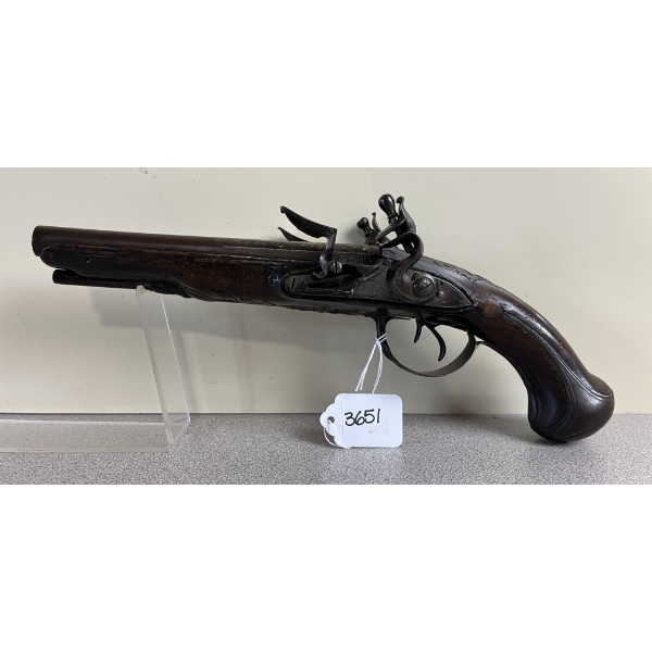 A. BESANCON FLINTLOCK SXS IN APPROX .52 BP 
