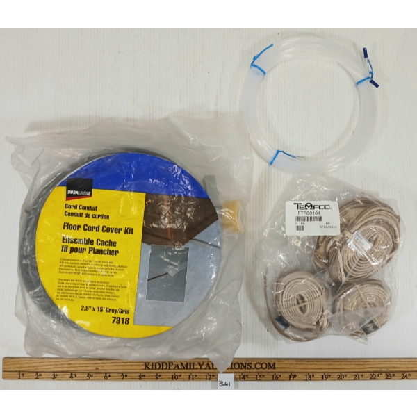 LOT OF 5 - DURALINE FLOOR CORD COVER & TUBE, ETC.