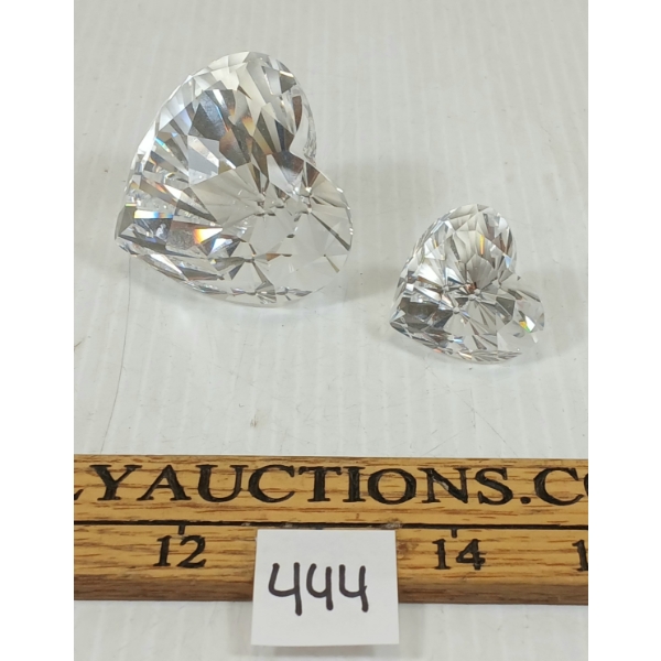 LOT OF 2 - SWAROVSKI CRYSTAL HEARTS
