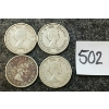 Image 2 : LOT OF 4 - 1957-1962 CDN 25 CENT SILVER COINS