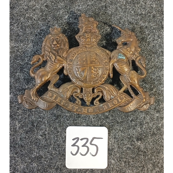 ROYAL COAT OF ARMY HELMET PLATE