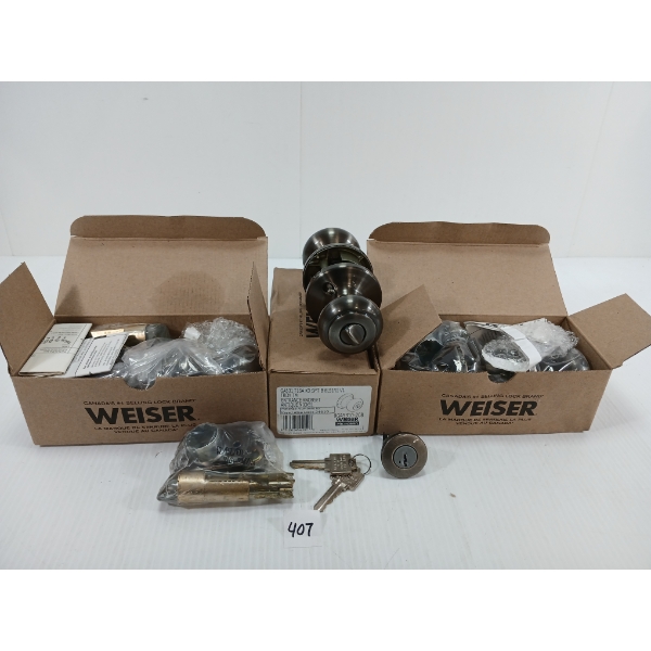 LOT OF 3 - WEISER ENTRANCE KNOBSET