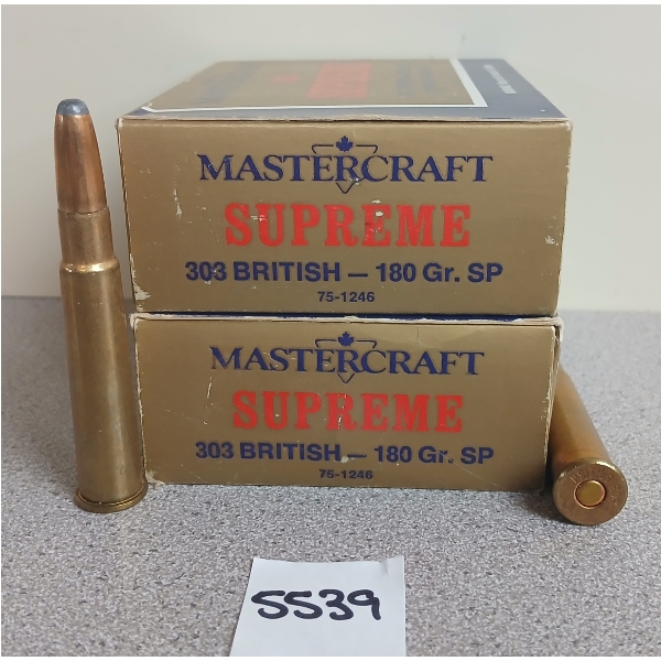 AMMO: 20X MASTERCRAFT SUPREME .303 BRIT - 180GR - SP
