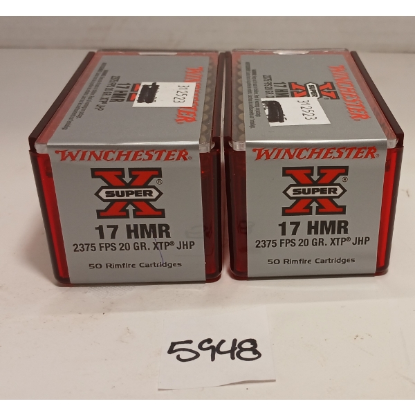 AMMO: 100X WINCHESTER SUPER X .17 HMR - 20GR - JHP