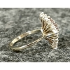 Image 5 : LADIES' 18K WHITE GOLD NAVETTE RING W/ DIAMOND & RUBIES CLUSTER
