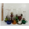 Image 1 : LOT OF 8 - OIL LAMPS - INCL GREEN DEPRESSION GLASS & RUBY, ETC.