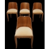 LOT OF 4 - WALNUT ART DECO BARREL BACK CHAIRS