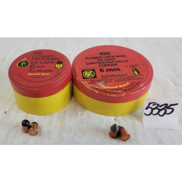 AMMO: 200X DYNAMITE NOBEL 6MM FLOBERT-PATRONEN CB & BB CAPS