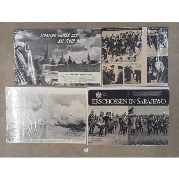 LOT OF 4 - ARTICLE CLIPPINGS - INCL "HEIGHT OF ATTACK", "FLOATING POWER & ALL-FLUID DRIVE", ETC