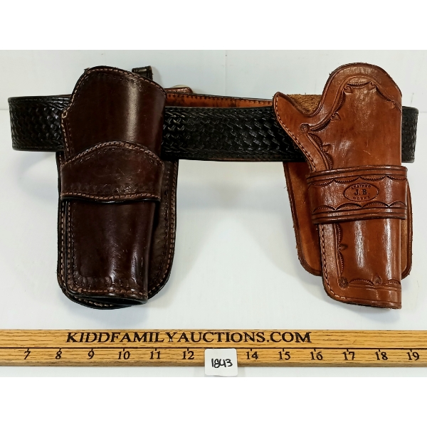 LEATHER BELT W/ HOLSTERS