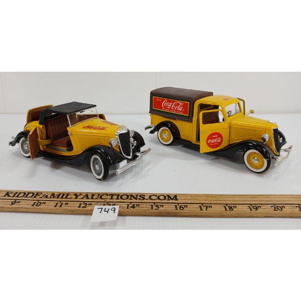 LOT OF 2 - SOLIDO DIECAST COCA-COLA FORD V8 MODELS