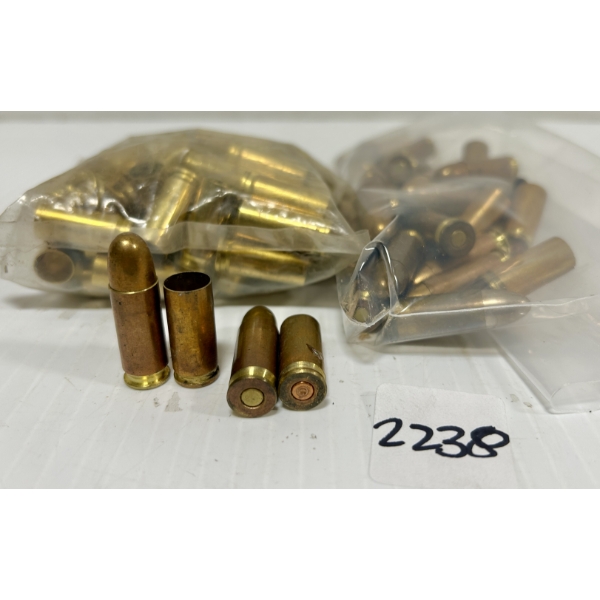 AMMO / BRASS: 25X LIVE & APPROX 31X BRASS 9 MM STEYR - FMJ