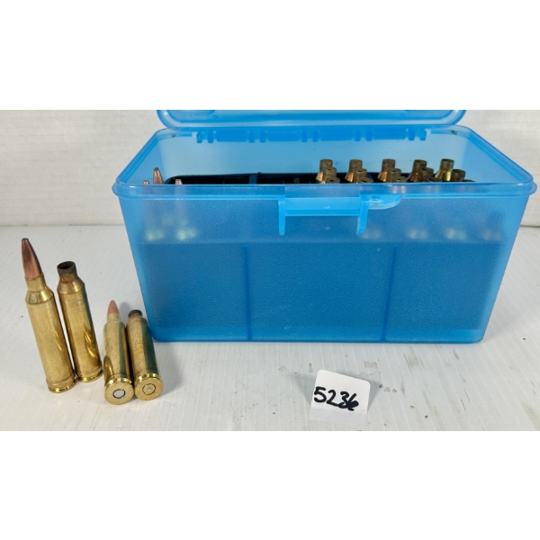 AMMO / BRASS: 5X LIVE & 25X BRASS 7MM REM MAG SP 
