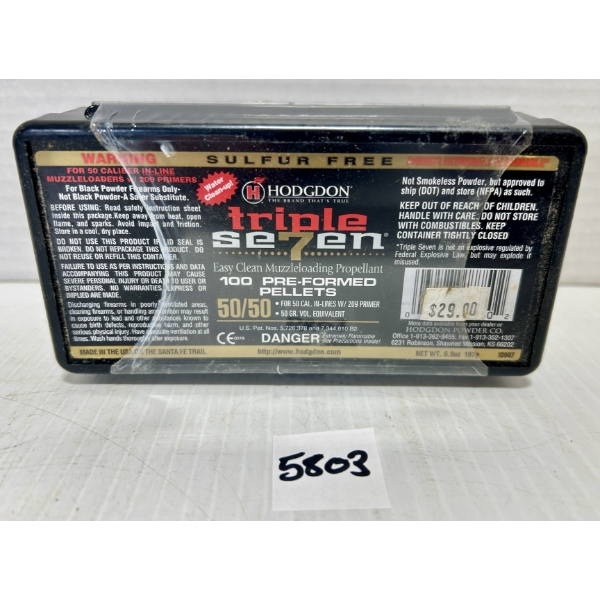 POWDER: 100X TRIPLE SEVEN .50 CAL MUZZLE LOADER PELLETS - SEALED