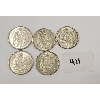 Image 1 : LOT OF 5 - CDN 50 CENT SILVER PCS - INCL 1962 & 1965, ETC. 
