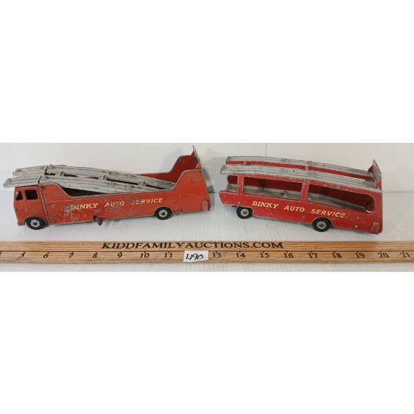 LOT OF 2 - DINKY TOYS DIECAST CAR CARRIER & TRAILER