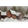 Image 2 : WINTER BARN SCENE BY A. SIMEONOY - FRAMED OIL ON CANVAS