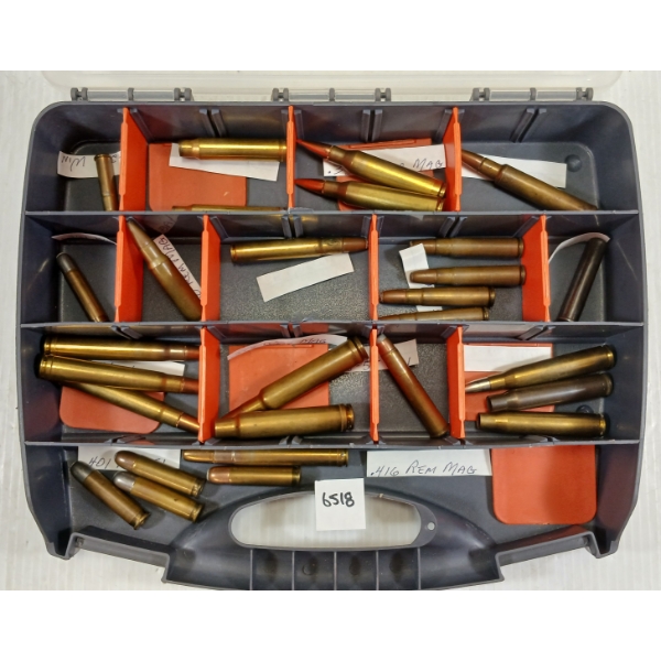 AMMO / BRASS: 21X MISC MIXED LARGE RIFLE RNDS LIVE - INCL .416 REM MAG, .401 WIN SL, ETC