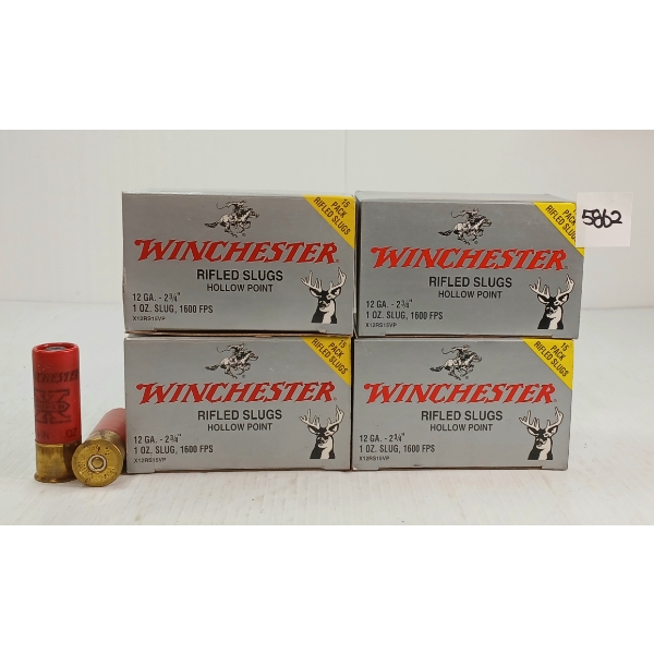 AMMO: 53X WINCHESTER SUPER X 12GA - 2 3/4IN - HP - SLUGS