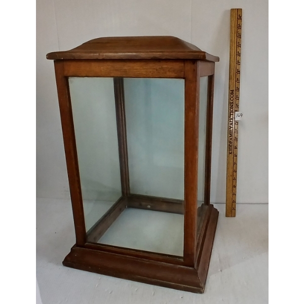 ANTIQUE HELMET DISPLAY CASE