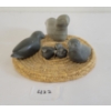 Image 2 : BIRDS IN NEST BY CAROLINE QITTUSUK - STONE W/ WOVEN GRASS
