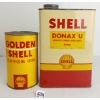 Image 1 : LOT OF 2 - GOLDEN SHELL MOTOR OIL & SHELL DONAX U QT & GAL CANS