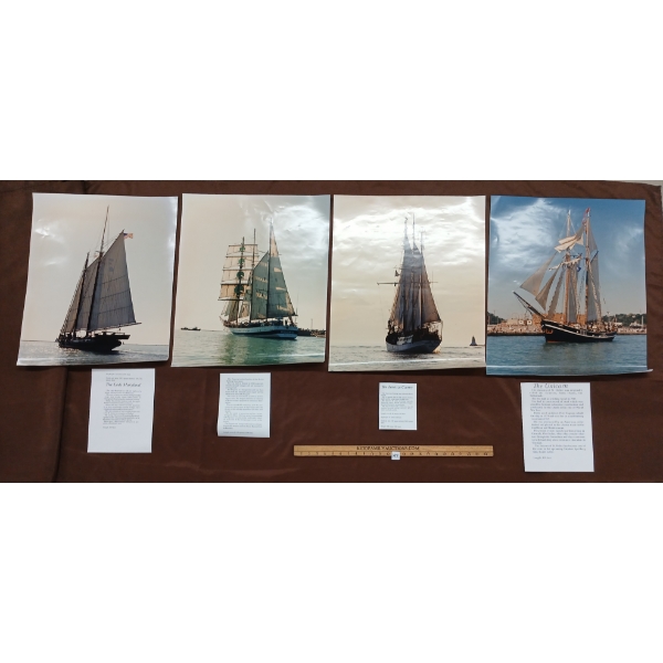 LOT OF 4 - THE LADY MARYLAND, THE POGORIA, THE UNICORN & THE ZAWISZA CZARNY SHIP PHOTOGRAPHS